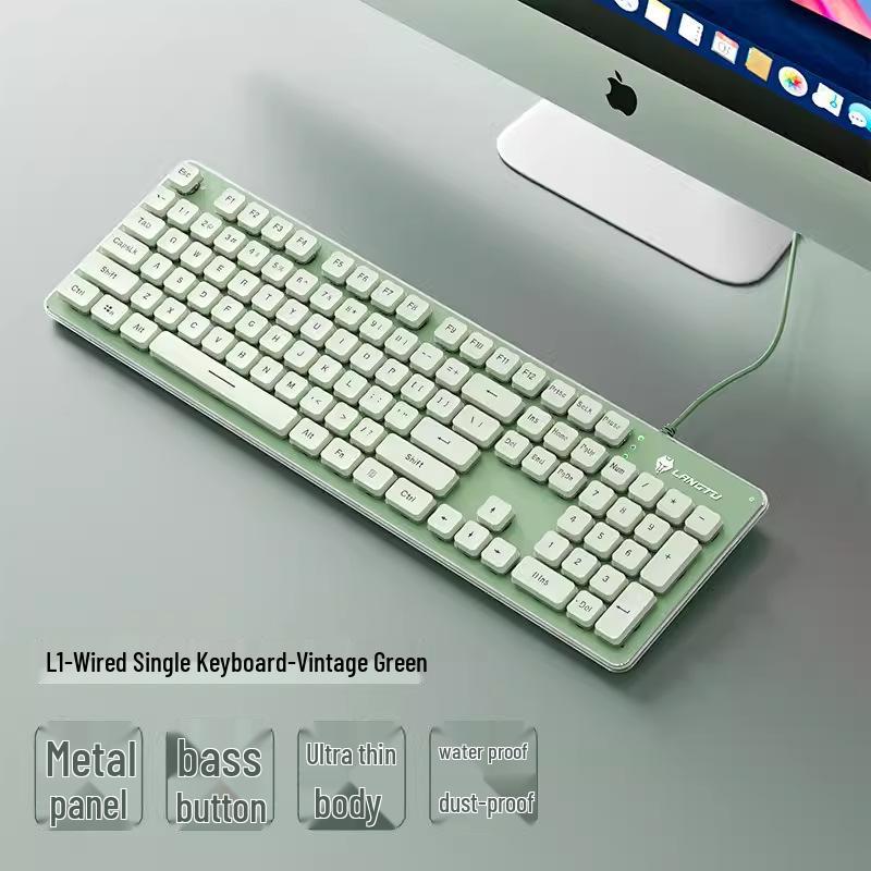 Silent Wireless Wolf Path Keyboard & Mouse Set for Office & Gaming