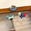 Dopamine Opening Finger Ring Adjustable Heart Ring Fashionable Glaze Ring  Party Favors