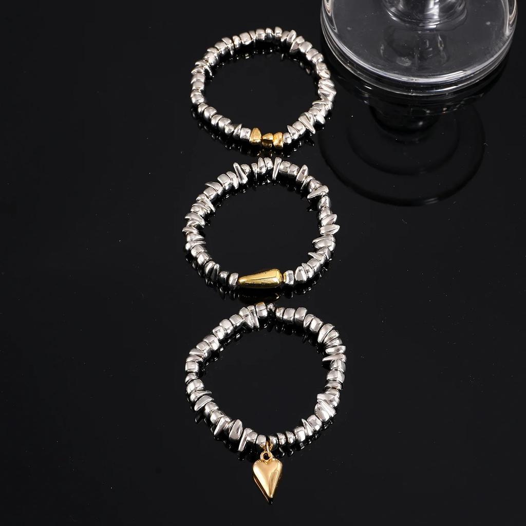 Vintage Irregularity Unique Design CCB Bead Heart-Shaped Pendant Bracelet SetS for Woman Fashion Bracelet Jewelry Holiday Gift