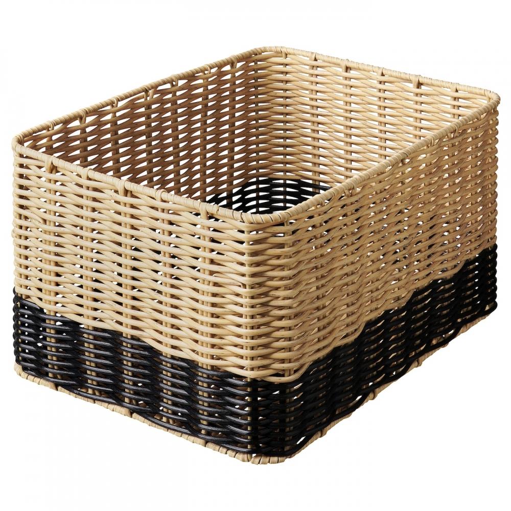 

IKEA DJURTR NARE Корзина бежево-черный 25x35x19 см