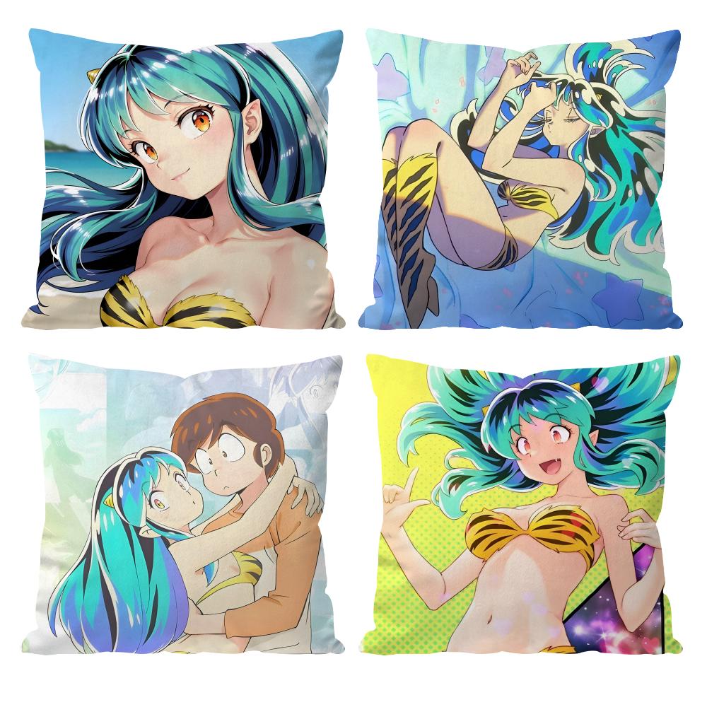 Game Urusei Yatsura Anime Cushion Cover Pattern Printed Pillowcase For Living Room Sofa Cushion Cover & Bedroom Decor