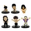 Lot de 6 Pièces/Ensemble Figurine Anime Hanma Baki 5-7.5cm Version Q Muscle Hanma Yujiro Cornichon Voiture Ornements de Bureau Jouets de Collection Cadeaux Poupées