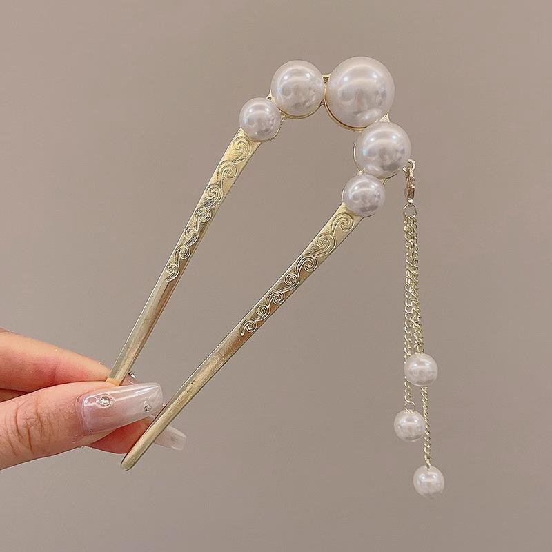 U-Shaped Pearl Women's Updo Hairpin 2025 - Elegant Insert Comb Headwear