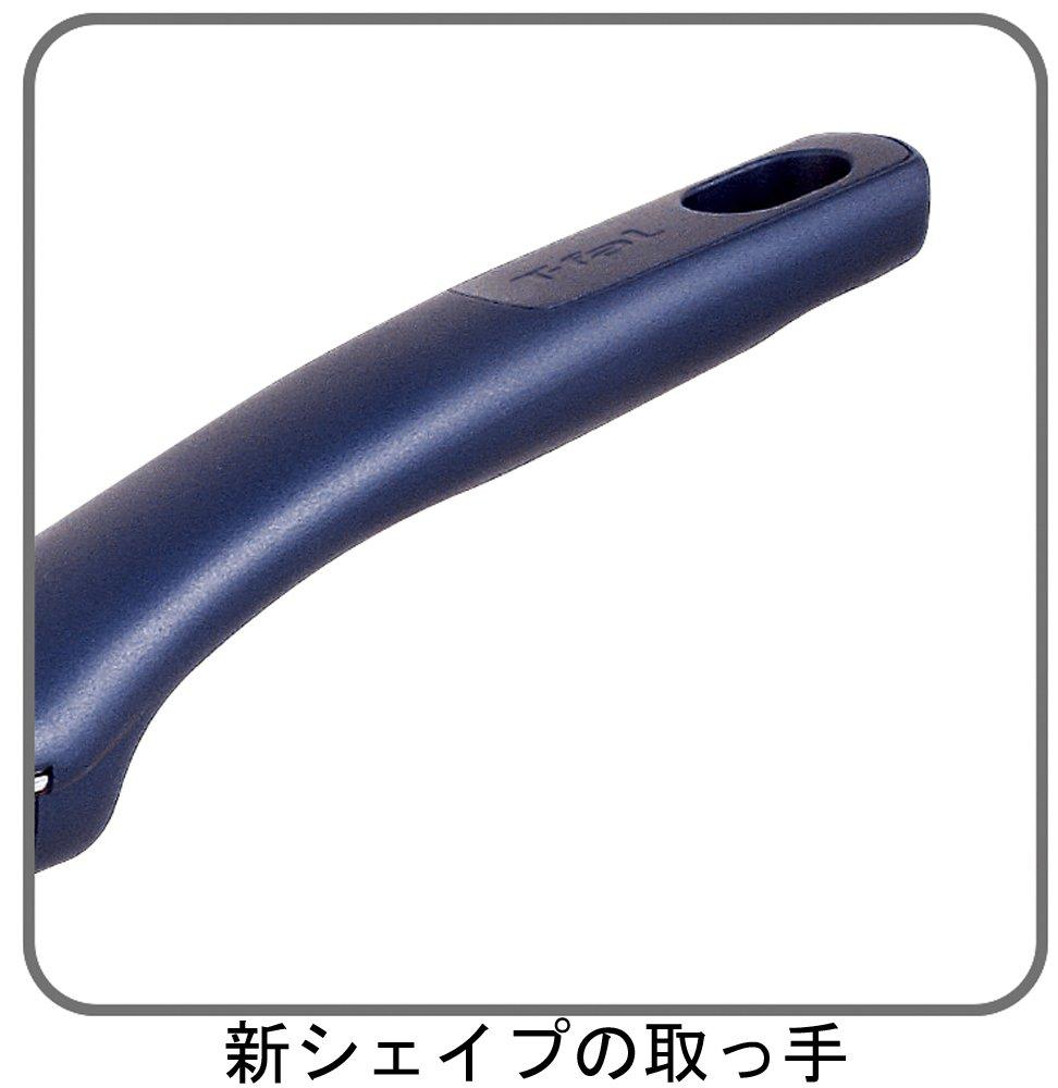 Tefal Stir Fry Pot 26cm Extra Deep Frying Pan for Gas Fire Only Blue Premier Deep Titanium Premier 5 Layer Coating D55185 with Handle IH "Grand Pan"