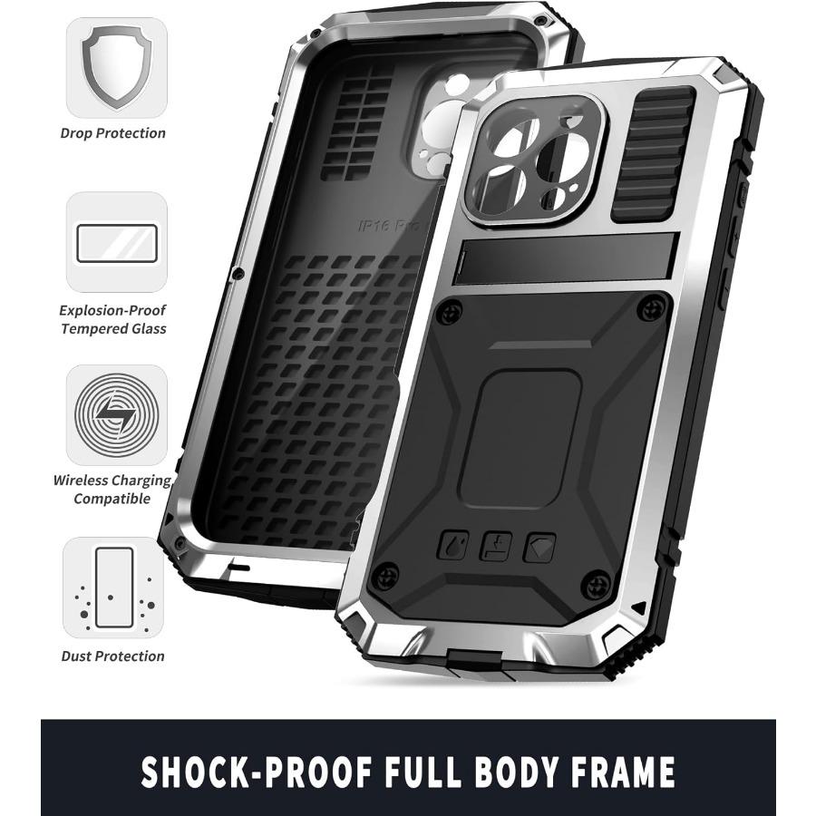 Outdoor-Abenteuer Metallhülle für iPhone 16 Pro Max 16e 16 Plus Robustes Aluminium Stoßfest mit Ständer Displayschutz
