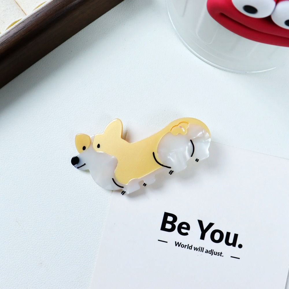 Animal Acetate Puppy Hair Claw Creative Dog Hairpin Personalized Corgi Hair Clip  Girls