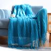 Sofa throw blanket, hotel air conditioning blanket, solid color knitted blanket, homestay bed end decorative blanket, versatile bed cover with