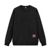 Cotton Round Neck Hoodie for Men and Women, Solid Color, Loose Fit, Plus Size Casual Sports Jacket, Couple's Top, Long Sleeved T-shirt