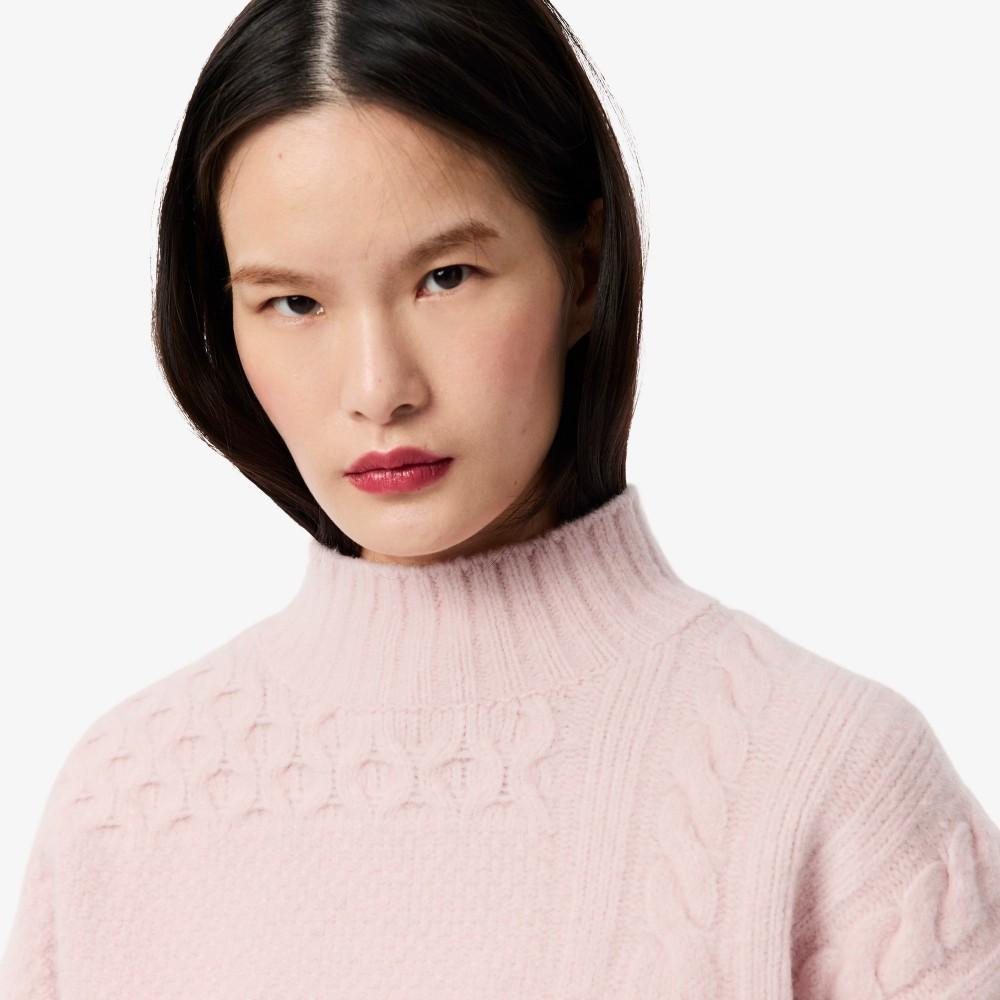 Lacoste Women's Aran Cable Turtleneck Pullover AF3974-55NADY