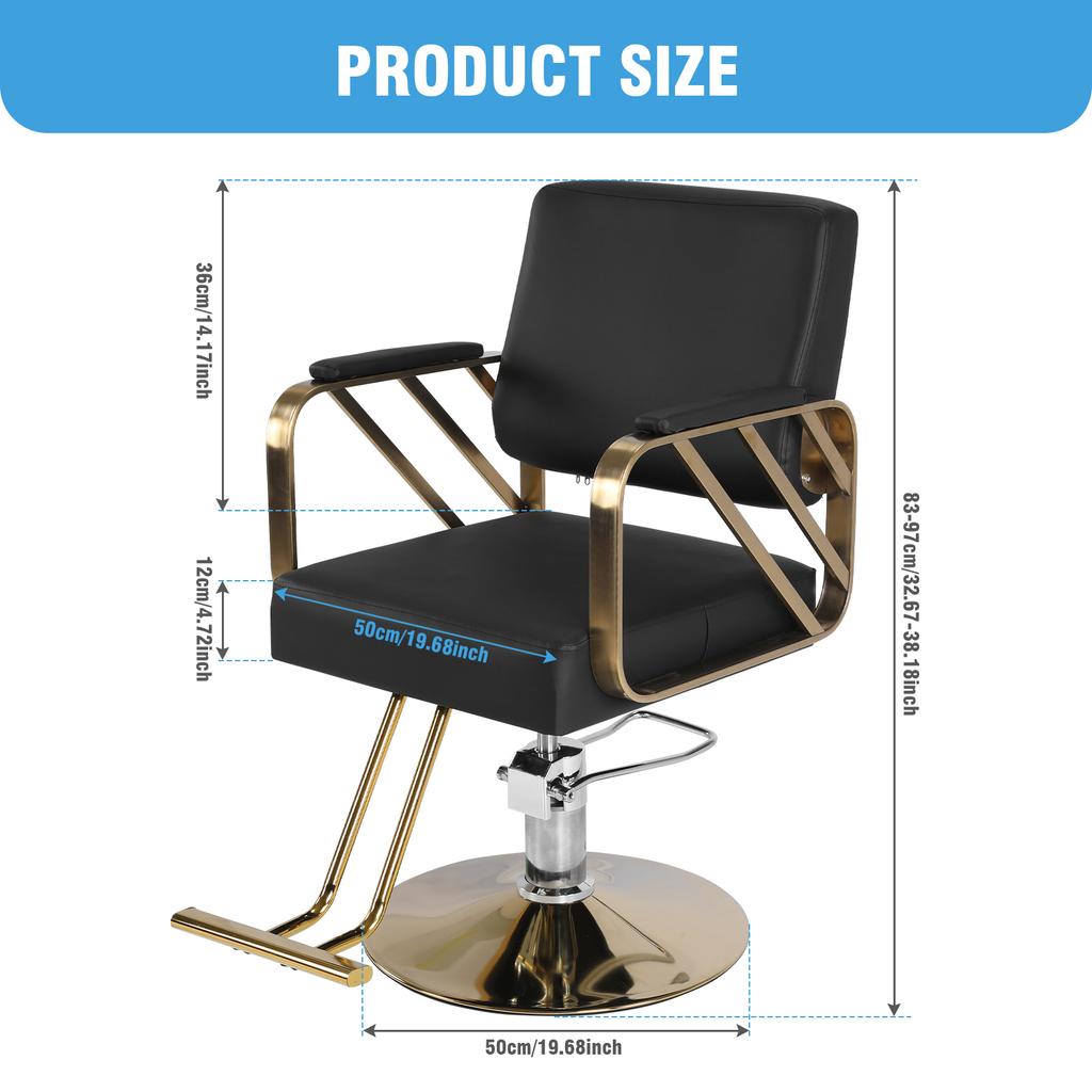 Hair Salon Chair Capacity 420 Lbs Styling Chair with Heavy Duty Hydraulic Pump 360 Swivel Adjustable for Home Barbershop