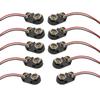 10 Pcs 9V Battery Button 9V Battery Clip Connector I-Type Plastic Housing