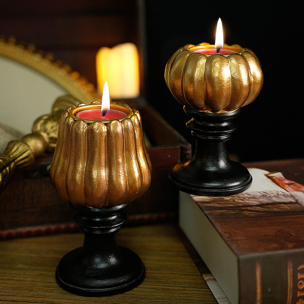 Vintage Pumpkin Candle Holder – Halloween Decor Prop For Scented Candles & Spooky Party