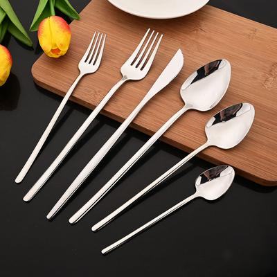 6 Teile/satz Silber Besteck Besteck Set Edelstahl Messer Dessert Gabel Löffel Geschirr Set Festival Küche Geschirr Geschenk