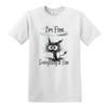 I'm Fine Everything Is Fine T-Shirt Funny Cat Kitten Cute Top Tee T-Shirt