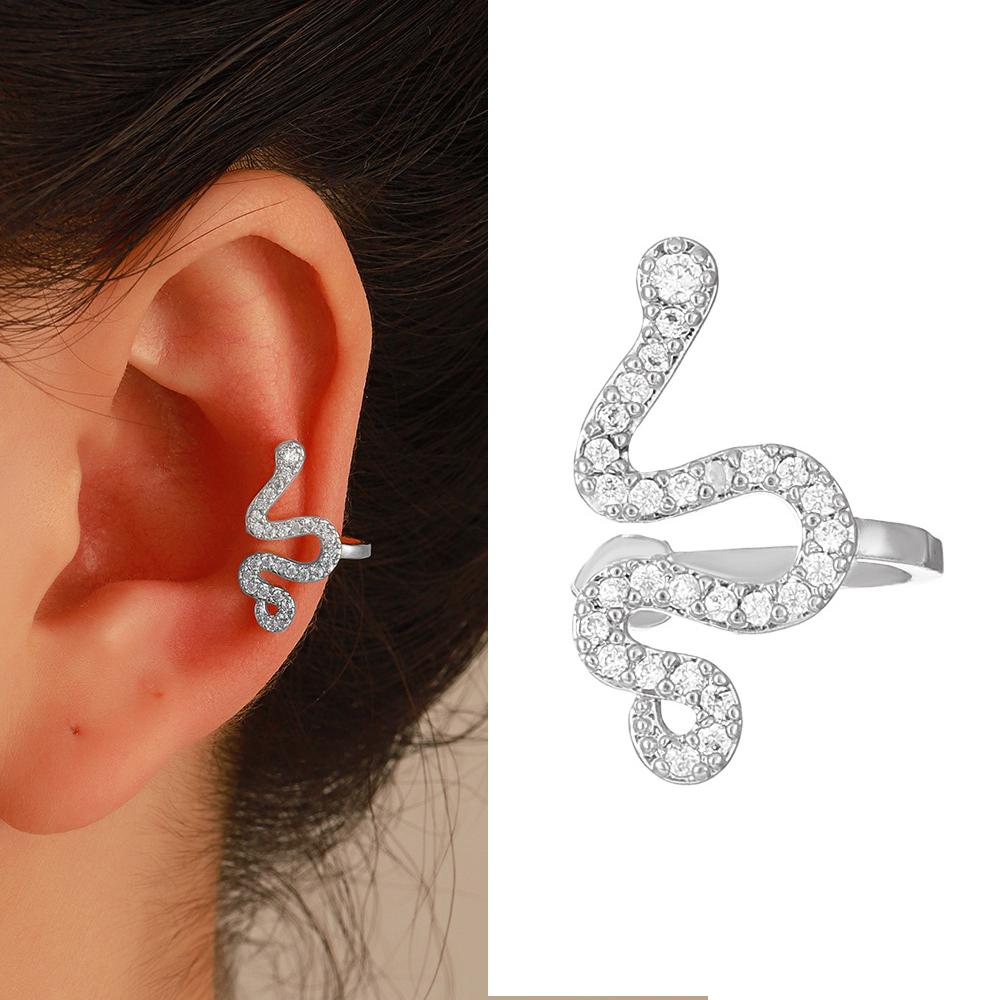 High Quality Silver Color Clip Earrings Jewelry Simple Lines Snake Earrings For Women Girl Gift Brincos Pendientes De Prata