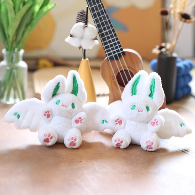 Adorable Pink Bat Bunny Plush Toy Cute Rabbit Stuffed Animal With Soft Fur