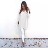Sweet Girly Vneck Pullover Long Sleeve Top Womens Slim Fit Polyester Autumn Casual