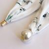 Magnetic Buckle Pearl Magnetic Clasp Scarf Thin Women's Shirt Necklace Elegant Silk Scarf  Women