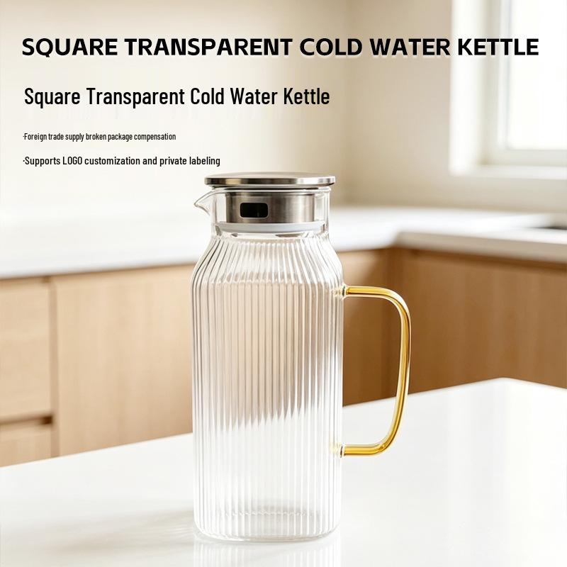 Großvolumige Kaltwasser-Teekanne aus hochborosilicate Glas für Zuhause & KTV