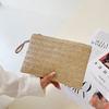 Weaving Bag  Ladies Wristlet Clutch Women Daily Money Phone Clutch Solid Straw Woven Coin Purse Beach Wallet Card Holder