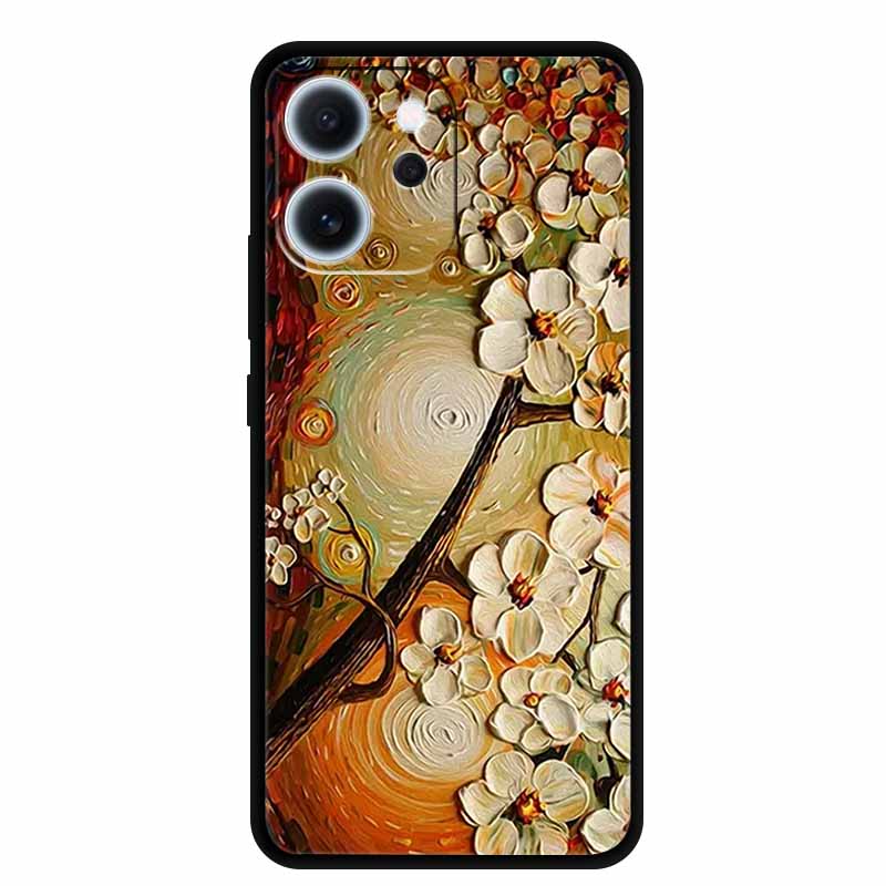 3D Flowers Emboss Fundas For OPPO Reno 15F 5G Case Soft Silicone Phone Cases For OPPO Reno 15F Back Covers Shell Coque 6.57"