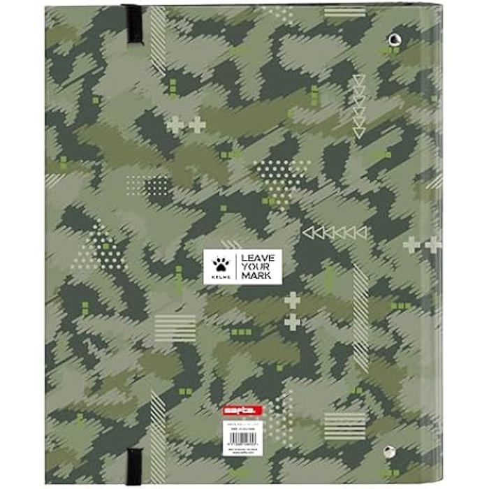 Classeur - SAFTA - Kelme Travel - 4 anneaux 35 cm - 100 feuilles A4 - Vert/Noir