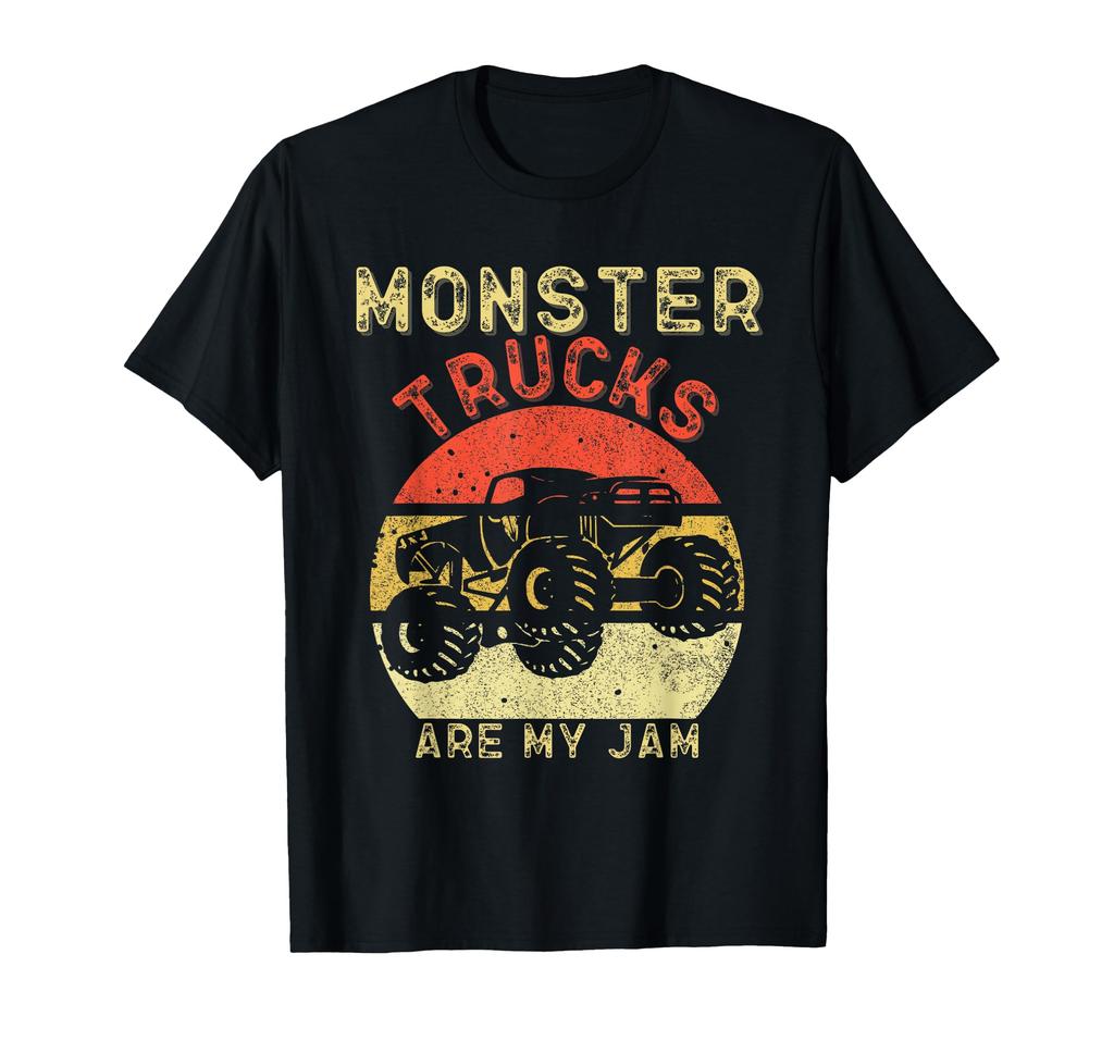Monster Truck Retro Sunset Vintage Monster Truck Are My Jam T-Shirt