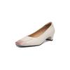 Fashion New Spring/autumn Genuine Leather Women Shoes Square Toe Shoes for Women Fashion Concise Shoes Mid Heels Handmade Women Pumps