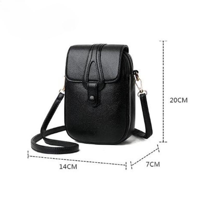 Enkel axelväska för kvinnor PU-läder crossbody-väska flerlagers messenger-handväska och plånbok flik telefonväska