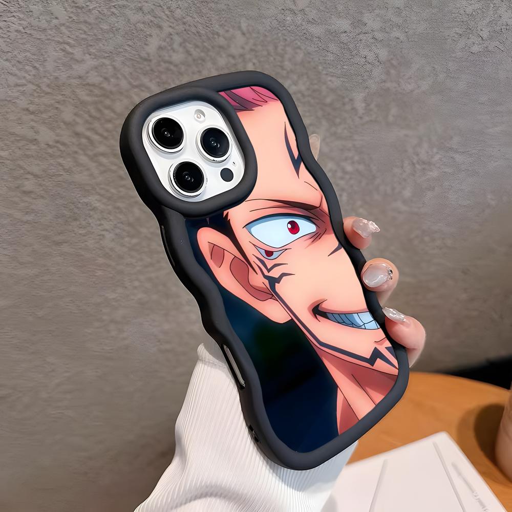 Jujutsu Kaisen Sukuna Mobiele Telefoonhoesje voor iPhone 17 16 15 14 13 12 11 Air Pro Max Plus Golvende Rand TPU Kleurrijke Cover Mobiele Telefoons