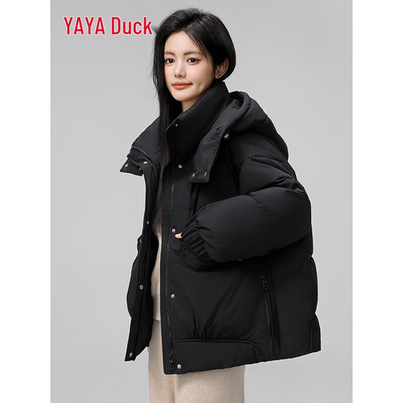 YAYA Women's Korean Style Short Hooded Down Jacket