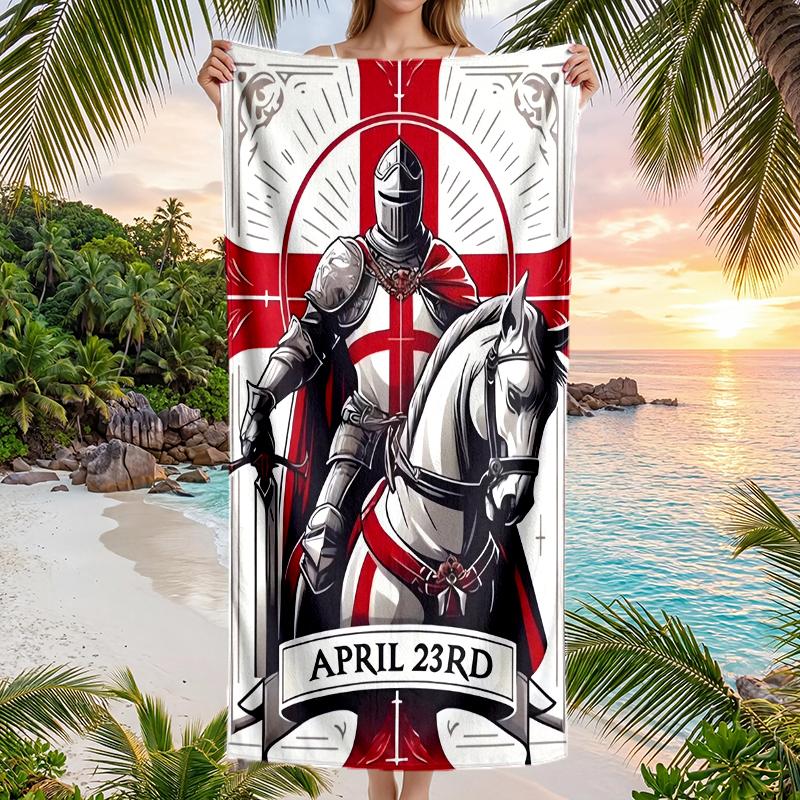 Cross Templars Knight Fashion Beach Towel: Ideal for Summer Adventures Soft, absorbent and quick drying suitable for swimming and bathing