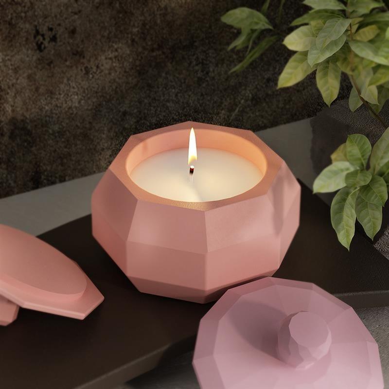 Gypsum Candlestick Silicone Mold Octagonal Square Section Cement Cup Molds DIY Resin Concrete Creative Home Ornaments Mould