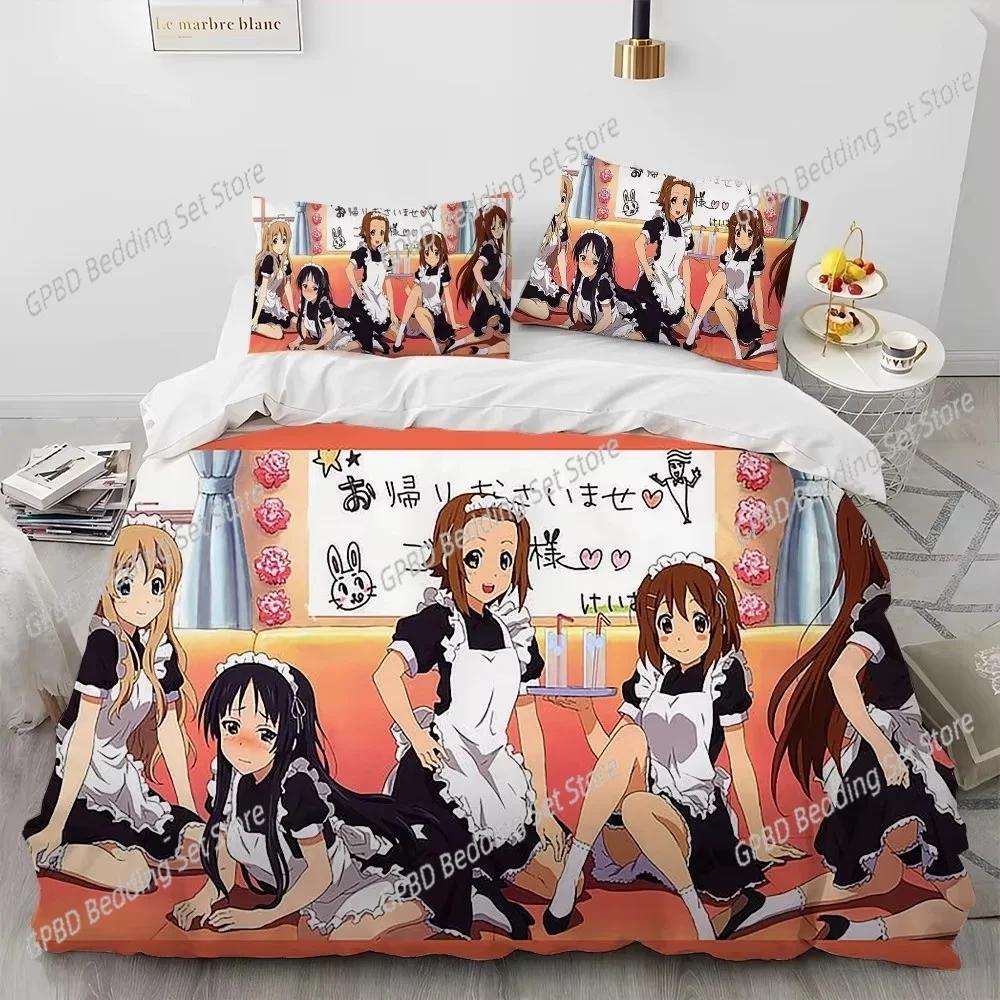 Comforter K-On Kawaii Girls Anime Bedding Set 3D Printed Suitable For Bedroom Kids Home Textile