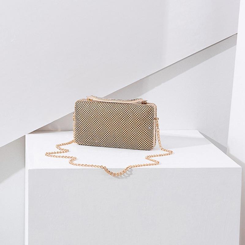 Women's bag new sweet diamond-encrusted small square bag small shoulder messenger chain dinner bag tide