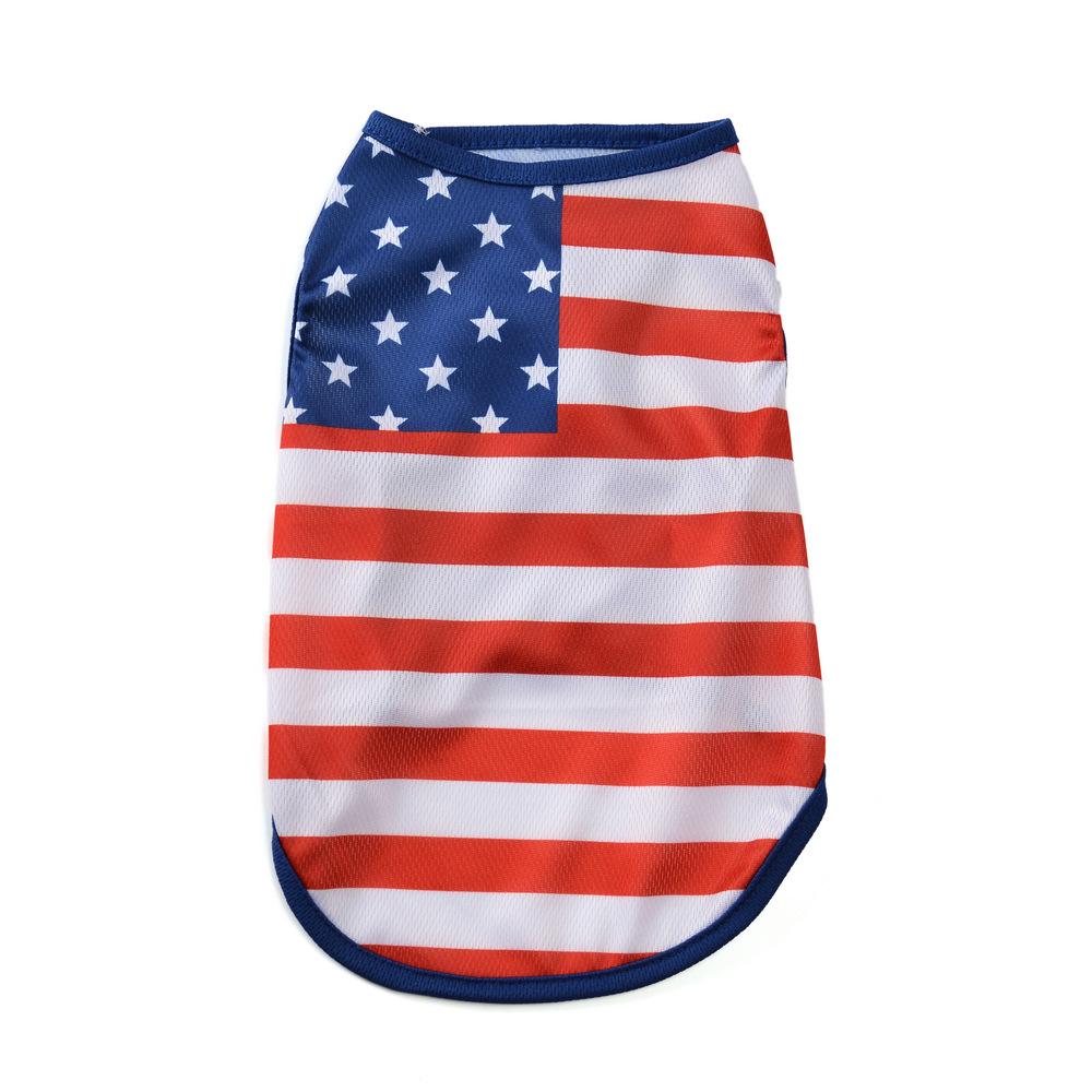Summer National Flag Dog Vest - Thin & Breathable, Perfect for Independence Day Celebrations