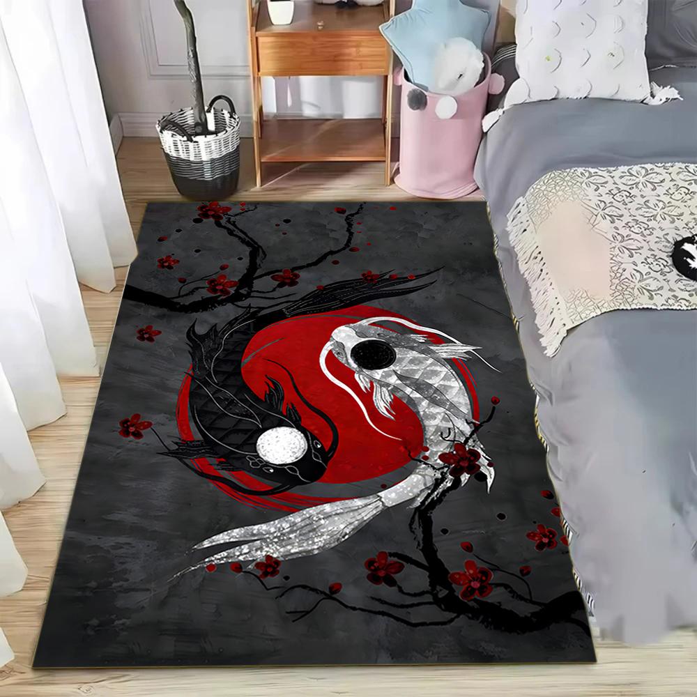 Fantasy Yin-yang Fish Pattern Carpet Living Room Bedroom Floor Mat Soft Machine Washable Easy To Clean Carpets Anti-slip Rug