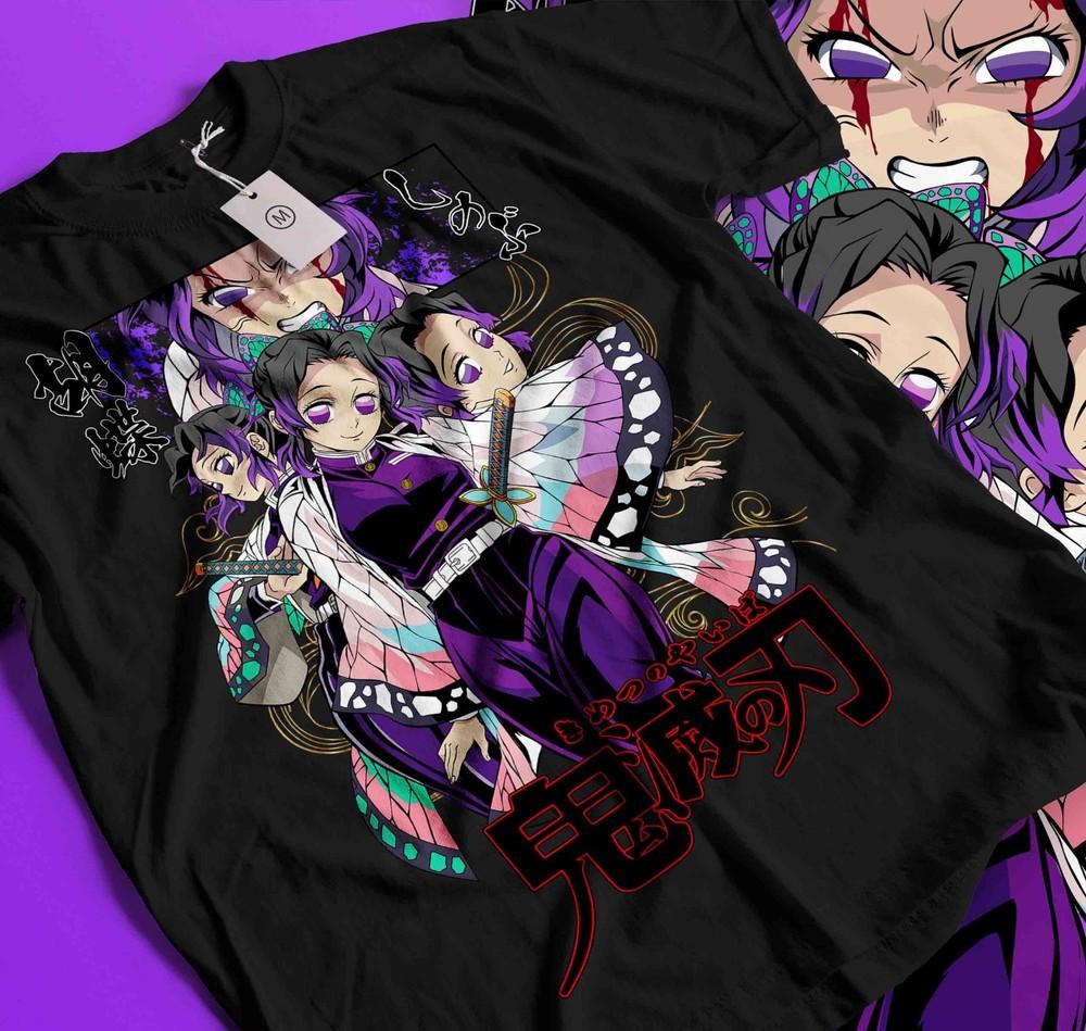 Shinobu Kocho T-Shirt Demon Slayer Kimetsu No Yaiba Design Anime Tee All Size574