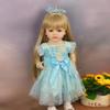 55cm Vollvinylkörper Simulation Reborn Puppen Betty Hübsche Prinzessin Mädchen Babypuppe mit Langhaar Braun Gold Farbe Optional Niedliche Wiedergeburtspuppen für Kinder