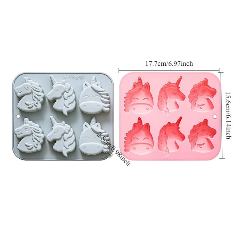 6 Cavity 3d Different Unicorn-shaped Silicone Mold Fondant Candy Chocolate Mould Handmade Soap Ice Cube Molds Cake Decoration