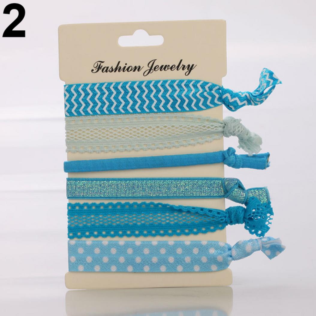 

Женщины девушки завязанные эластичные веревки для волос хвост держатель браслеты завязки для волос инструмент синий