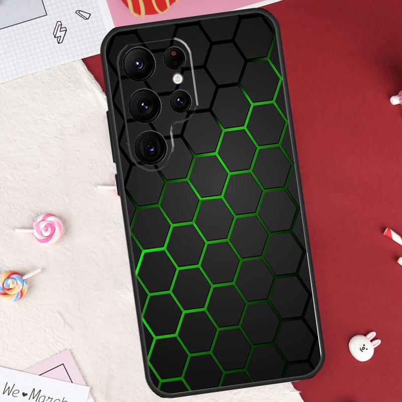 Carbon Fibre Neon honeycomb Case For Samsung Galaxy S26 Ultra S20 S21 S22 S23 S24 S25 Ultra S10 Plus S25 FE Cover Shell