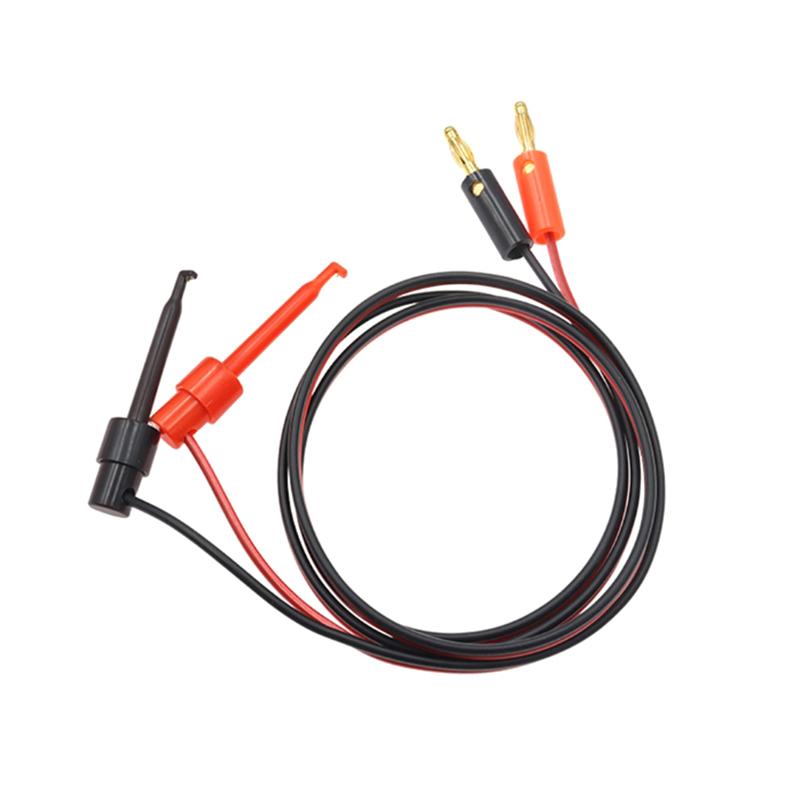 1 Pair 4Mm Banana Plug To Electric Hook Clip Test Cable Gold Plated 1M For Multimeter Test Leads Wire Connector Red Black