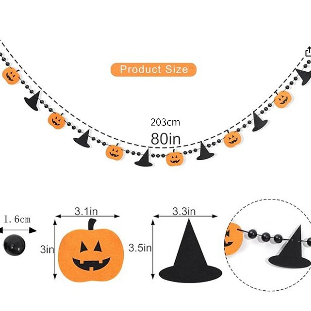 Bright Color Felt Halloween Garlands Creative Holiday Decorations For Wall Window Door Classroom Home Celebration