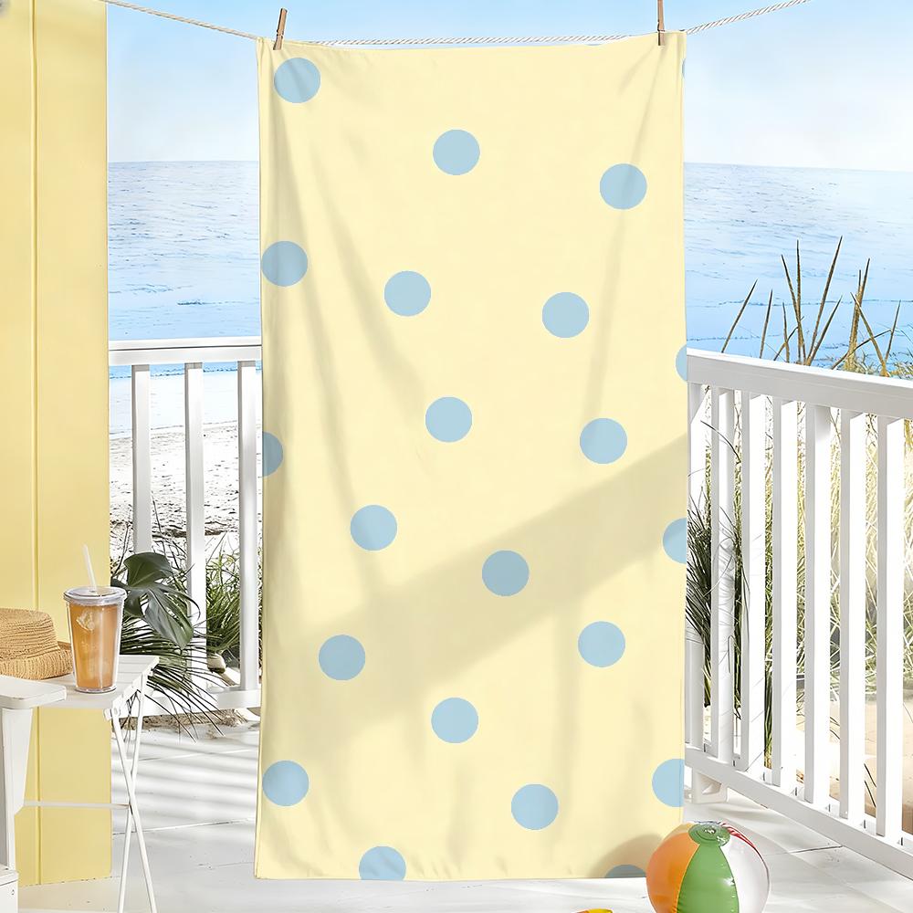 Korean-style Polka Dots Towel Soft Pool Gift For Travel Gym Shower Camping Quick Dry Sports Large Beach Towels