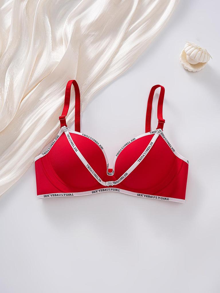 Damen Push-Up BH mit Seitenstütze & Buchstabenband - Anti-Erschlaffung Lifting, Sommer 2025 Stil