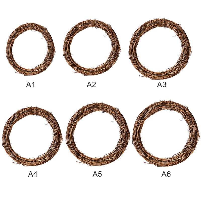 10/12/15/20/25/30cm Natural Rattan Ring Round Christmas Garland Hanging Ornament DIY Floral Wreath Wedding Decoration Home Decor