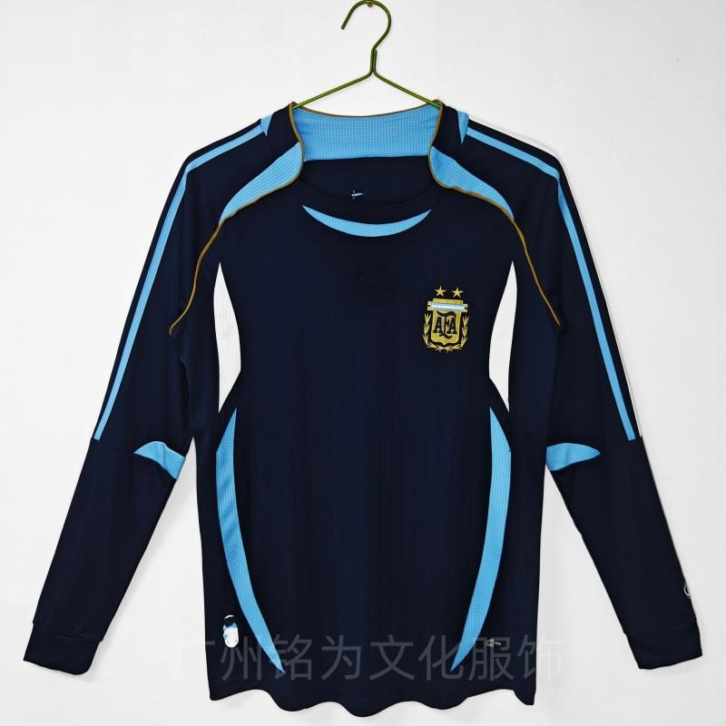 Mens Long Sleeve Retro Football Jersey Vintage Team Sportswear Soccer Fans