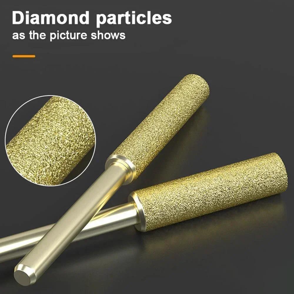 3/6Pcs Diamond-Coated Cylindrical Burr Set for Chainsaw Sharpening Carving Grinding Tools Durable and High Performance