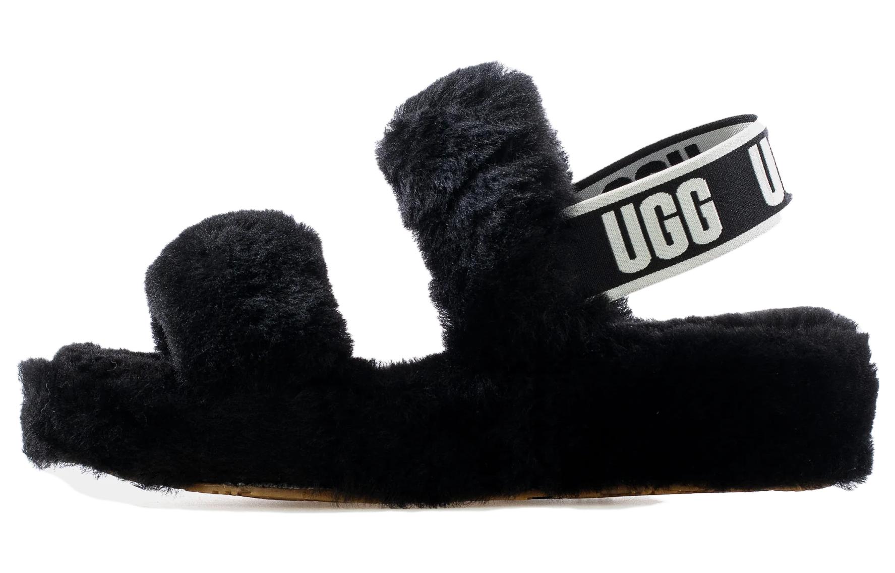 Сандалии UGG Oh Yeah на толстой подошве Черные Женские 1107953-BLK 38